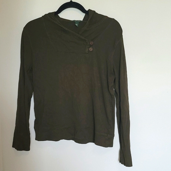 Lauren Ralph Lauren Tops - Lauren Ralph Lauren green hooded Shirt
